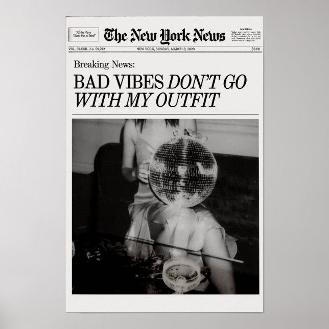 Trendy Newspapers Print, New York Magazine Print Poster (Vorne)