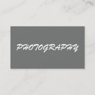 Trendy Nickel Gray Fotograf Handwriting Script Visitenkarte