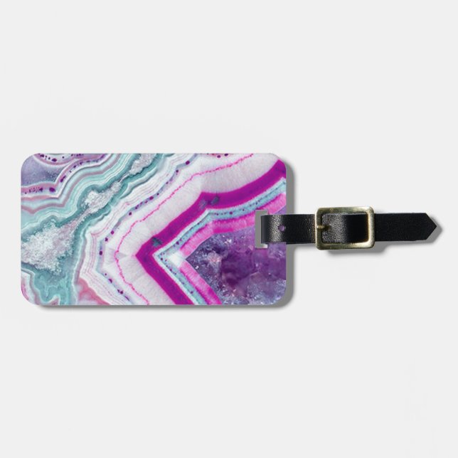 Trendy Niedlich Agate Geode Gepäckanhänger (Vorderseite horizontal)