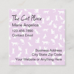 Trendy Niedlich Feline Cat Theme Business Cards Quadratische Visitenkarte