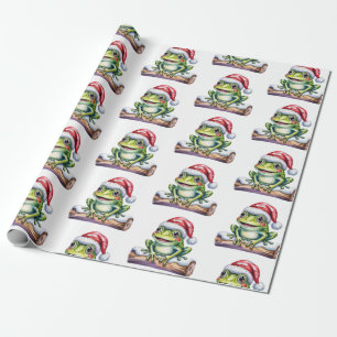 Trendy Niedlich Frog Weihnachtsmannmütze Weihnacht Geschenkpapier