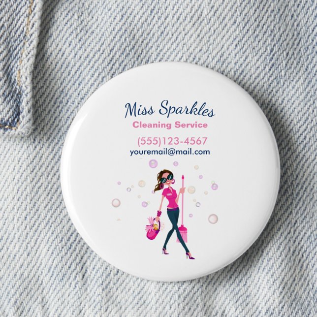 Trendy Niedlich Housecleaning Maid Service Busines Button (Von Creator hochgeladen)