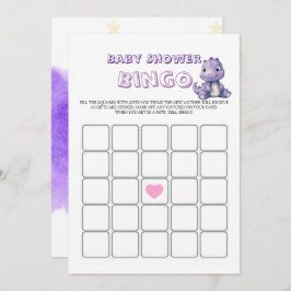 Trendy niedlich Lila Dinosaur Babydusche Bingo