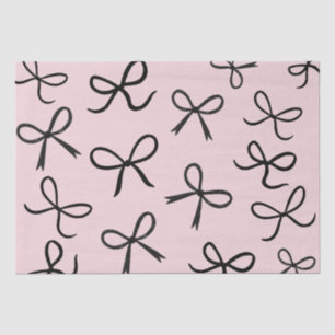 Trendy Niedlich Little Black Bows Pink Seidenpapier