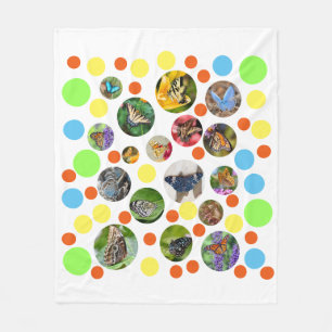 Trendy Niedlich moderne Schmetterlinge Polka Dots  Fleecedecke