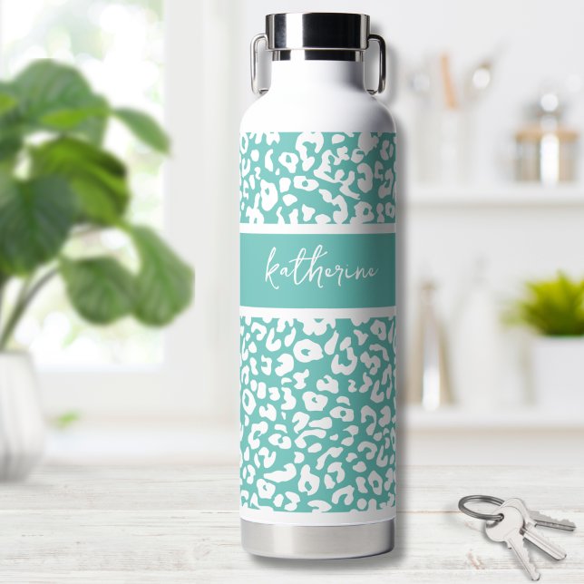 Trendy Niedlich Name Trinkflasche (Modern Leopard Name Water Bottle)