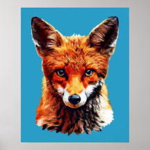 Trendy Niedlich Red Fox Head Poster