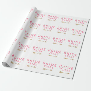 trendy niedlich rosa Braut Stamm Gold Pfeil Design Geschenkpapier