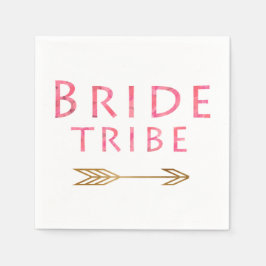 trendy niedlich rosa Braut Stamm Gold Pfeil Design Serviette