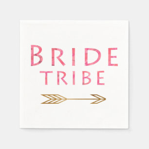 trendy niedlich rosa Braut Stamm Gold Pfeil Design Serviette