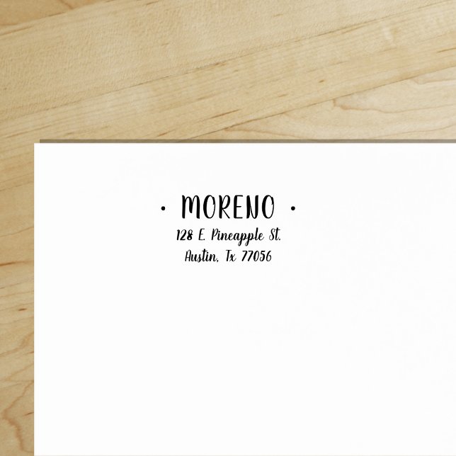 Trendy Niedlich Stylish Family Name Rücksendeadres Permastempel ("Everyday is abundantly beautiful." 
Sincerely Best Wishes from Lucky Design World)