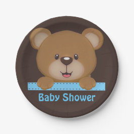 Trendy Niedlich Teddy Bear Boy Babydusche Pappteller