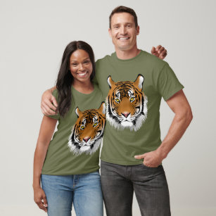 Trendy niedlicher Tigerprint für ihn Graphic zeich T-Shirt