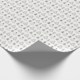 Trendy Nordic minimalistisches Gold und schwarze W Geschenkpapier