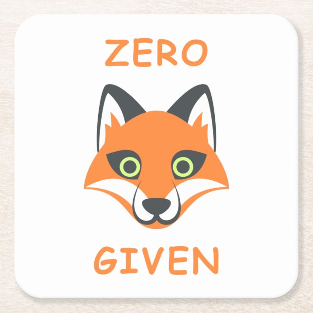 Trendy null Fox gegebener Phrase Emoji Cartoon Rechteckiger Pappuntersetzer (Vorderseite)
