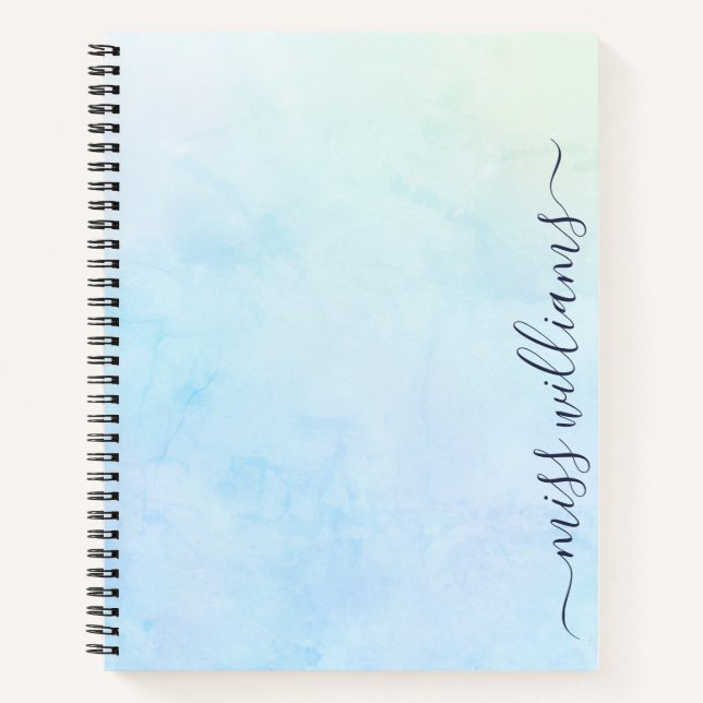 Trendy Ombre Calligraphy Monogram Journal Notizbuch (Vorderseite)