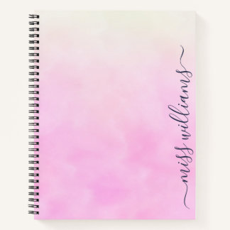 Trendy Ombre Calligraphy Monogram Journal Notizbuch