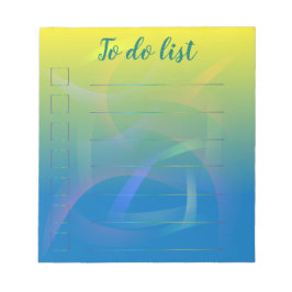 Trendy Ombre gelb bis blau Abstrakt zu tun Liste Notizblock