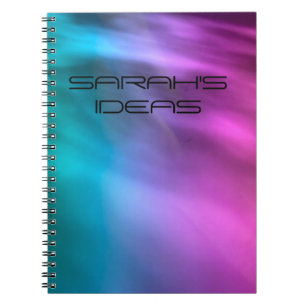 Trendy Ombre Notebook - Pink Lila Green, Custom Notizblock