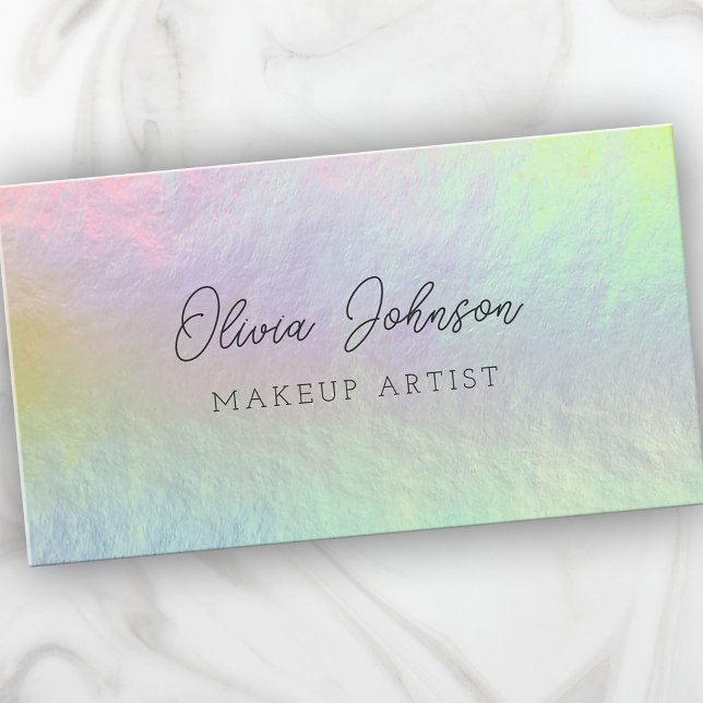 Trendy Opal Stone Holographic Business Card Visitenkarte (Von Creator hochgeladen)