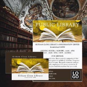 Trendy Open Book, Bibliothek Visitenkarte