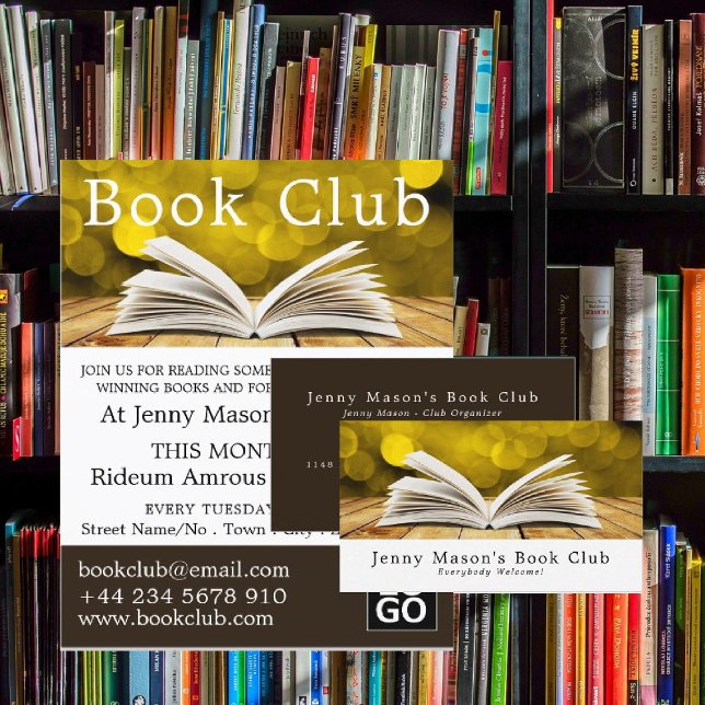 Trendy Open Book, Book Club Werbung Flyer (Von Creator hochgeladen)