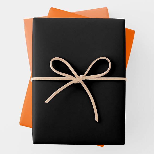 Trendy Orange, Pale Orange & Black Complementary Geschenkpapier Set (Trendy Orange, Pale Orange & Black Complementary Wrapping Paper Sheets)