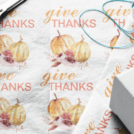 Trendy Orange & Red Give Danke & Pumpkin Geschenkpapier