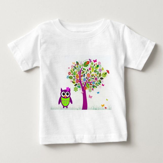 Trendy Owl Baby T-shirt (Vorderseite)