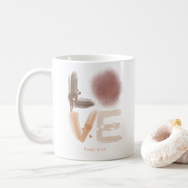 Trendy Paint Spritzer Liebe Design für urbanen Sti Kaffeetasse (Mit Donut)