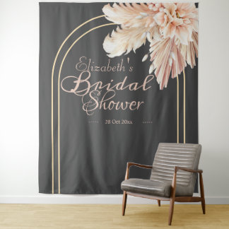 Trendy pampas gras l Watercolor Brautparty Wandteppich
