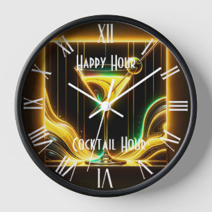 Trendy Party Time Neon Personalisiert Uhr