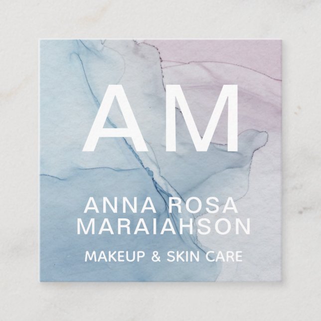 *~* Trendy Pastel Abstraktes Künstlerisches QR-LOG Quadratische Visitenkarte (Vorderseite)