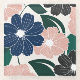 Trendy Pastel & Dark Floral Untersetzer