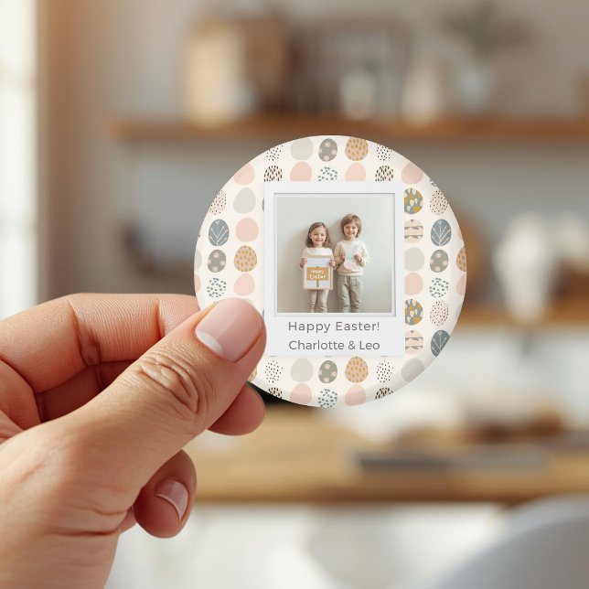 Trendy Pastel Easter Photo Magnet | Personalized (Von Creator hochgeladen)