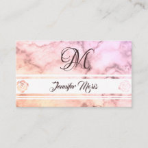 Trendy Pastel Marmor Pink Beige mit Monogramm
