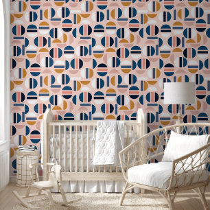 Trendy Pastel Moderner geometrischer Halbkreis Tapete