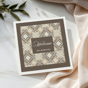 Trendy Pastel Napkins Individuelle Name Chic Geome Serviette