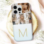 Trendy Pastel Ombre Foto Collage Monogram Initial iPhone 16 Pro Max Hülle<br><div class="desc">Mit diesem personalisierten Foto Collage Handy Gehäuse erstellen Sie ein einzigartiges, stilvolles Accessoire, das Platz für vier Ihrer Lieblingsbilder und ein elegantes Monogramm bietet. Dieses Design bietet ein schlankes, modernes Layout mit weichem Gradientenhintergrund und anpassbarem Gold-Initial. Ideal, um Ihre Lieblings-Erinnerungen zu präsentieren und gleichzeitig Ihr Handy stilvoll zu schützen. Dieses...</div>