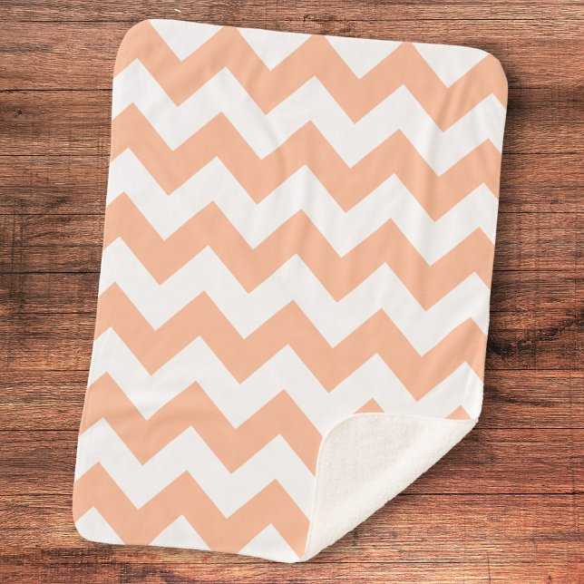 Trendy Pastel Peach Zickzack Pattern Sherpadecke (Von Creator hochgeladen)