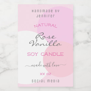 Trendy Pastel Pink Colors Produktverpackungsmarken Lebensmitteletikett