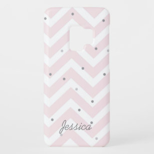 Trendy Pastel Pink Zickzack Dotty Personalisiert Case-Mate Samsung Galaxy S9 Hülle