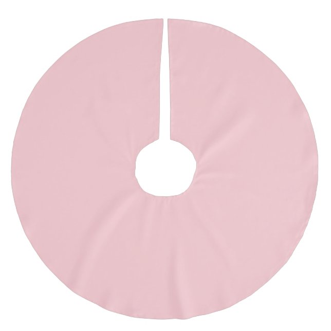 Trendy Pastel Rose Solid Color Polyester Weihnachtsbaumdecke (Vorderseite)