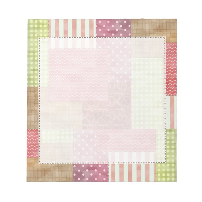 Trendy Patchwork Quilt Notizblock (Vorderseite)