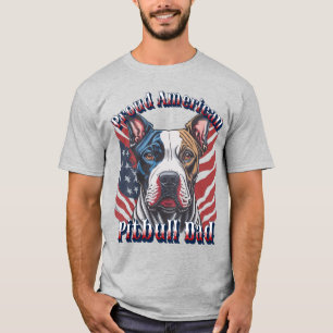 Trendy Patriotic Proud American Pitbull Vater T-Shirt