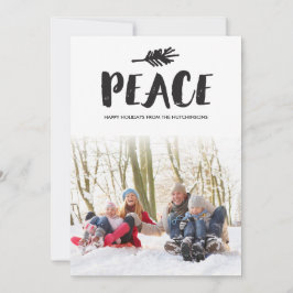Trendy Peace Holiday Foto Cards - Schwarz Feiertagskarte