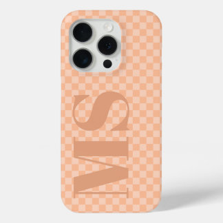 Trendy Peach Fuzz Karo Personalisierte Initialen Case-Mate iPhone Hülle