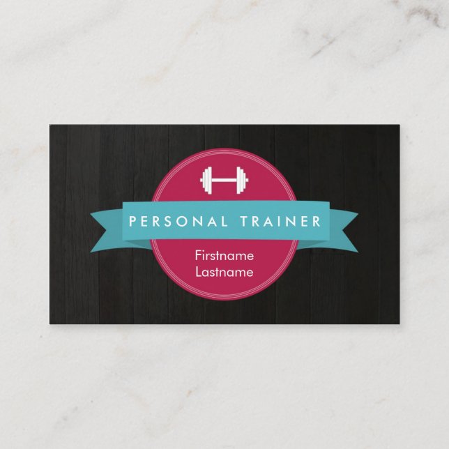 Trendy Personal Trainer Fitness Business Cards Visitenkarte (Vorderseite)