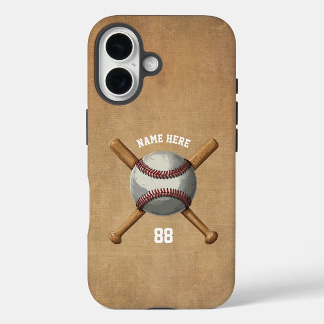 Trendy Personalisiert Baseball Name und Nummer Case-Mate iPhone Hülle (Rückseite)
