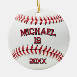 Trendy Personalisiert Baseball Name und Nummer Keramik Ornament